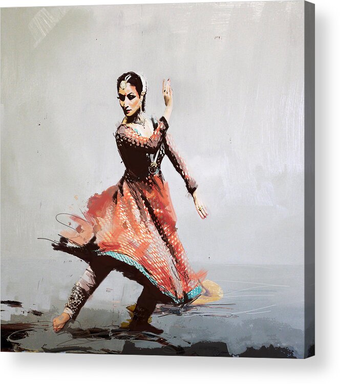 Zakir Acrylic Print featuring the painting Classical Dance Art 11 by Maryam Mughal