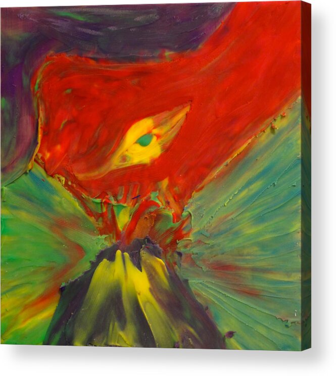 Eruption Acrylic Print featuring the painting Clay Play 2 - volcanic by Steve Sommers