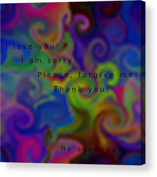 Cleansing Acrylic Print featuring the digital art Cleansing prayer by Manuela Constantin