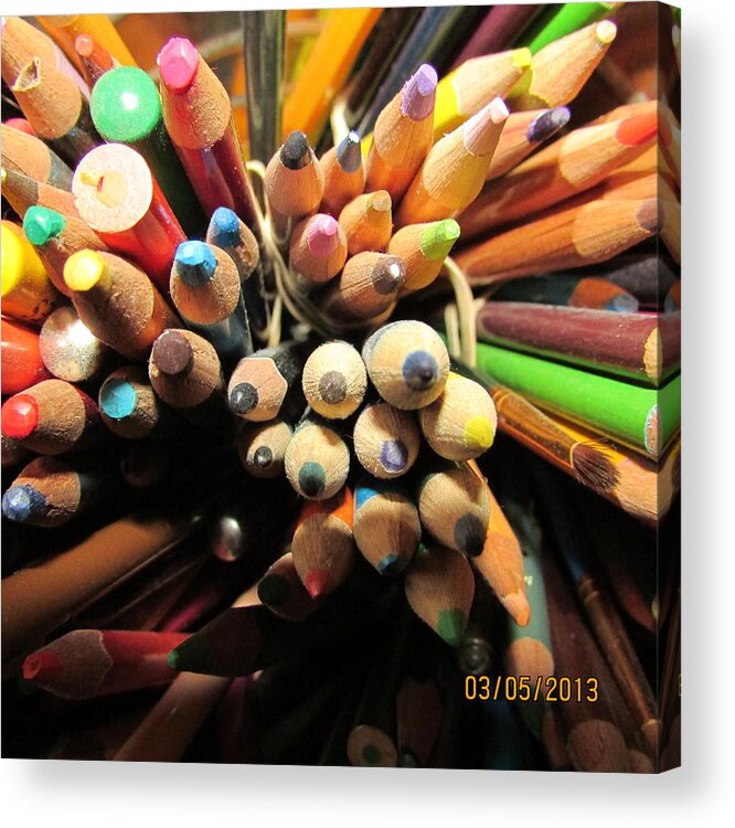 Art Acrylic Print featuring the photograph Colored Pencils by Jaime Neo