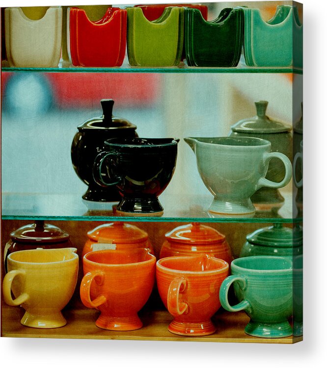 Still Life Photography Acrylic Print featuring the photograph Colorful Glassware by Bonnie Bruno