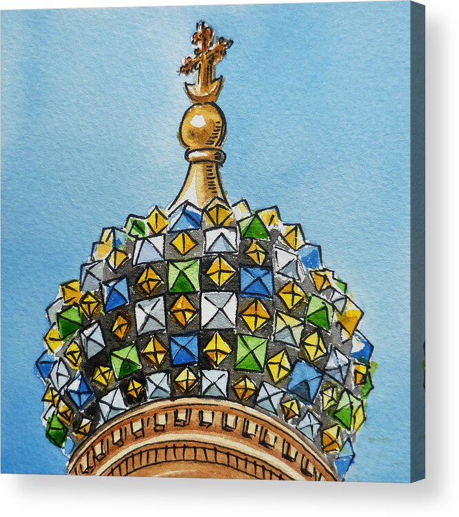 Russia Acrylic Print featuring the painting Colors Of Russia St Petersburg Cathedral III by Irina Sztukowski