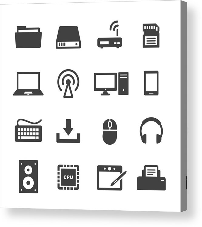 Internet Acrylic Print featuring the drawing Computer Icons - Acme Series by -victor-