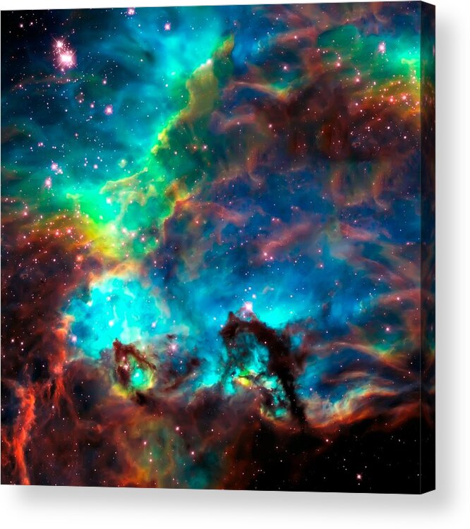 Nasa Images Acrylic Print featuring the photograph Cosmic Cradle 2 Star Cluster NGC 2074 by Jennifer Rondinelli Reilly - Fine Art Photography