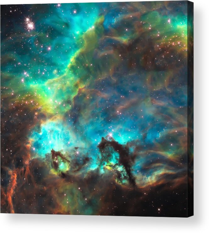 Nasa Images Acrylic Print featuring the photograph Cosmic Cradle 3 Star Cluster NGC 2074 by Jennifer Rondinelli Reilly - Fine Art Photography