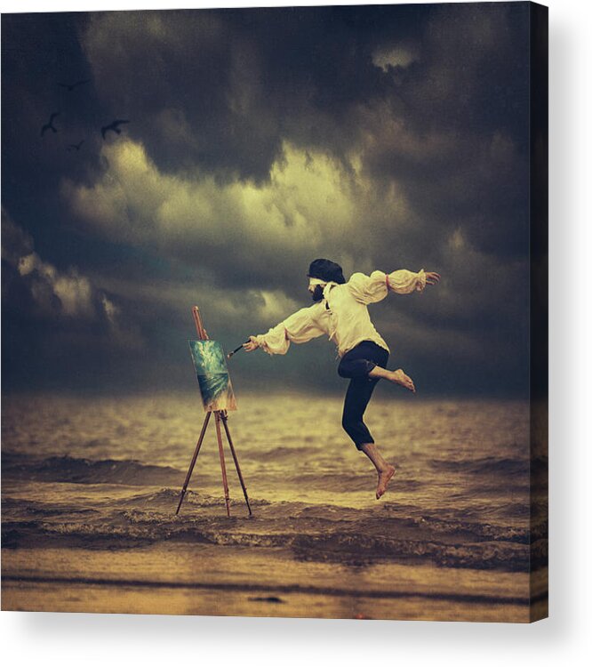 Man Acrylic Print featuring the photograph Crazy Painter by Magdalena Russocka