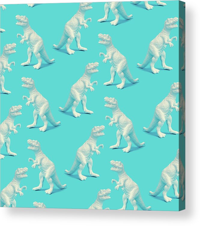 Art Acrylic Print featuring the photograph Creative White Painted Dinosaur Pattern by Ivan101