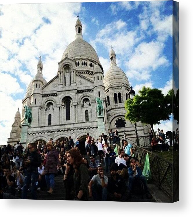 Sacre Coeur Acrylic Print featuring the photograph Crowded Cathedral by Danielle McComb