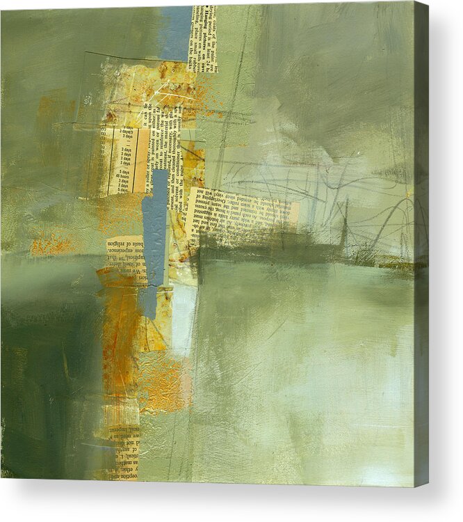 Collage Acrylic Print featuring the painting Cruciform Study Neutral by Jane Davies