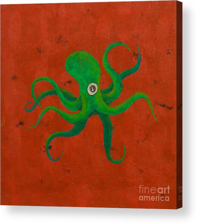  Acrylic Print featuring the painting Cycloptopus red by Stefanie Forck