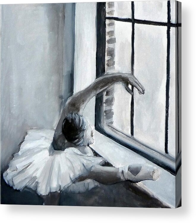 Ballerina Acrylic Print featuring the painting Dedication by Katy Hawk