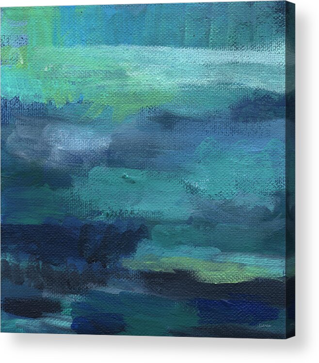 Blue Acrylic Print featuring the painting Tranquility- abstract painting by Linda Woods