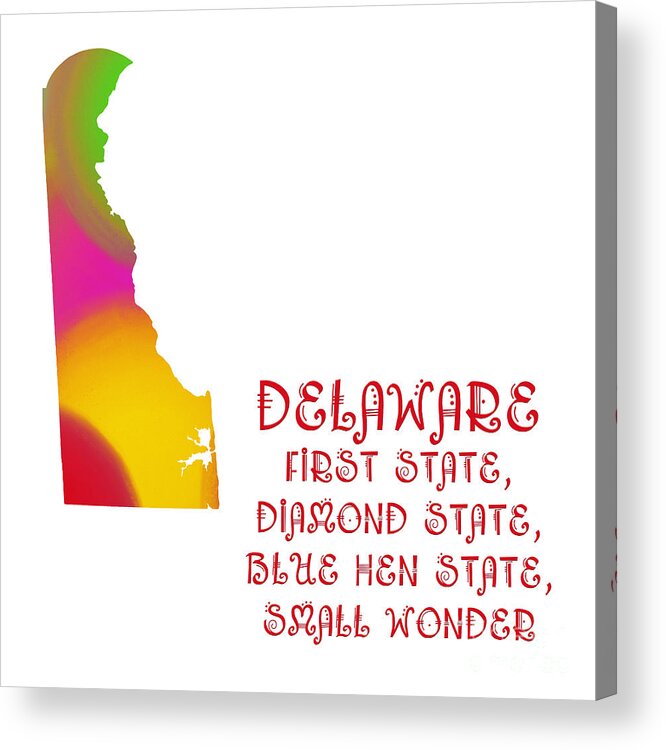 Andee Design Acrylic Print featuring the digital art Delaware State Map Collection 2 by Andee Design