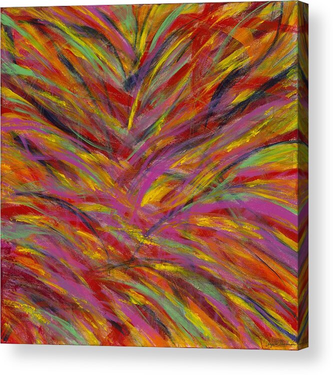 Abstract Acrylic Print featuring the painting Desert Blossoms by Angela Bushman