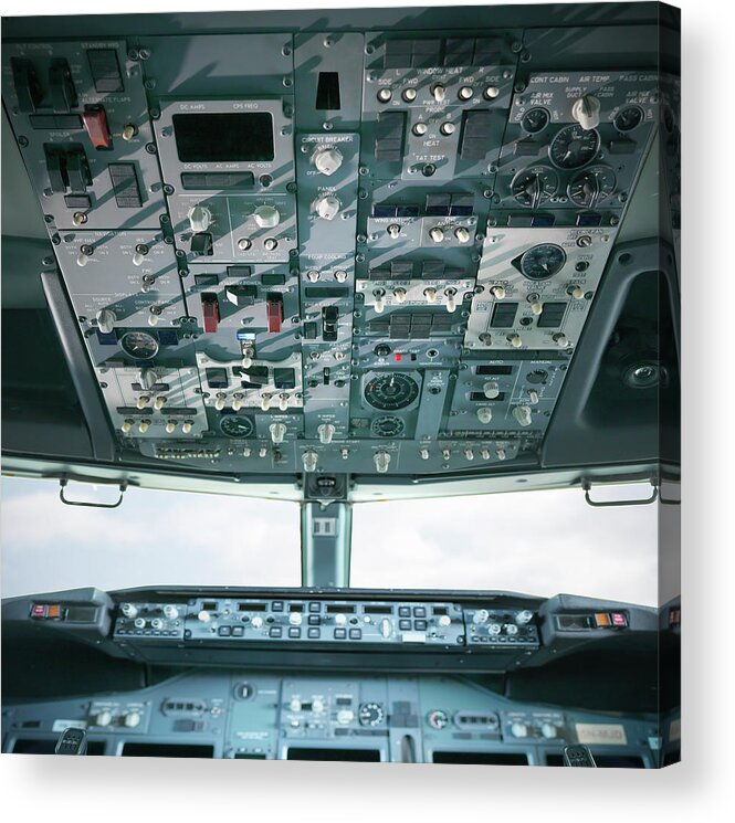 Computer Acrylic Print featuring the photograph Detail View Of Cockpit Of A Jet Engine by Monty Rakusen