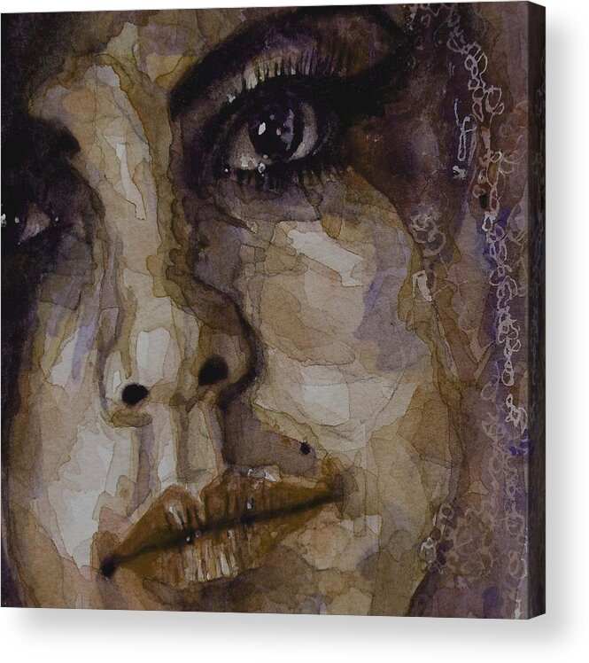 Face Acrylic Print featuring the painting Do You Think Of Her When Your With Me by Paul Lovering