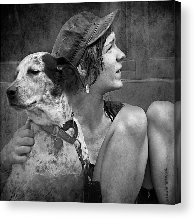 Beggar Acrylic Print featuring the photograph Double Take by Dorothy Walker