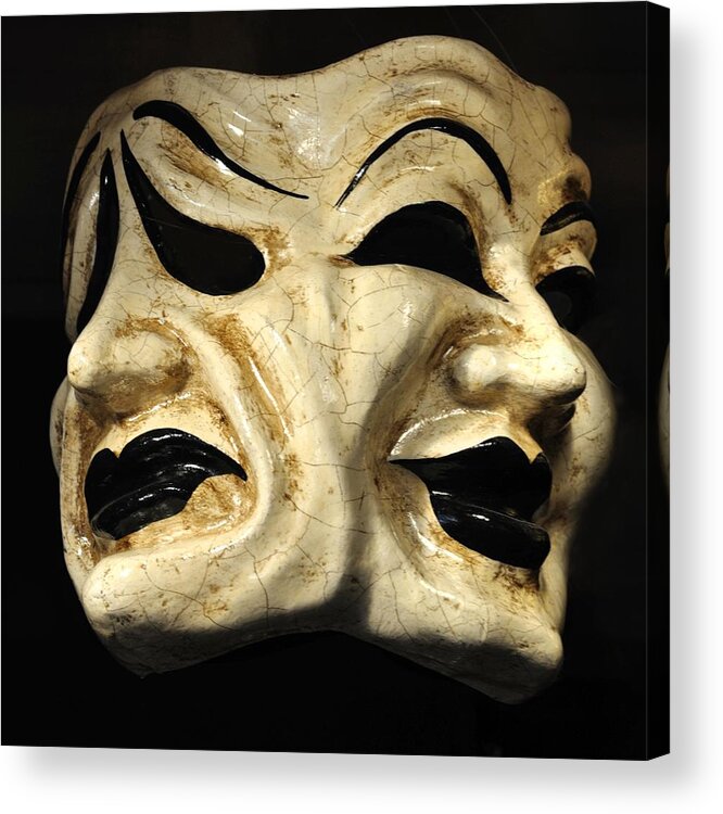 Venetian Mask Acrylic Print featuring the photograph Dramatic mask by Matt MacMillan