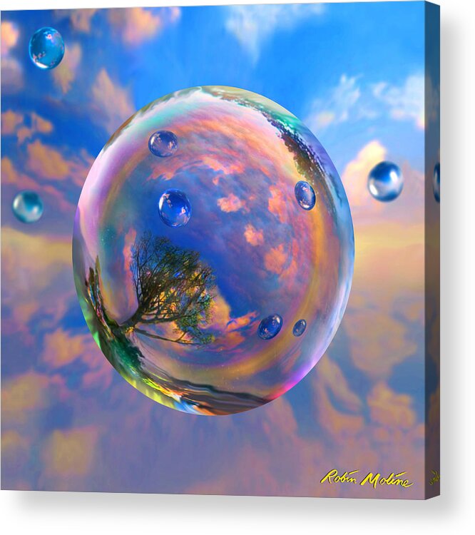 Dreamscape Acrylic Print featuring the painting Dream Bubble by Robin Moline