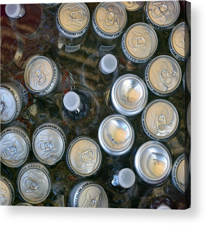 Cans Acrylic Print featuring the photograph Drinks on Ice by Michael Sokalski