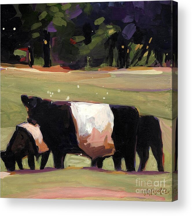 Cow Acrylic Print featuring the painting Drive By by Molly Poole