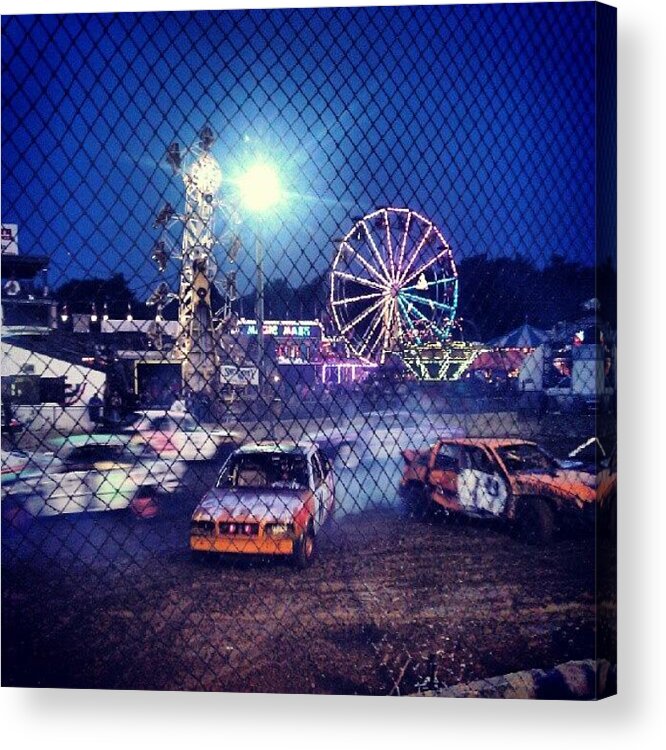 Demolitionderby Acrylic Print featuring the photograph Drive It Like You Stole it by Nick Hansen