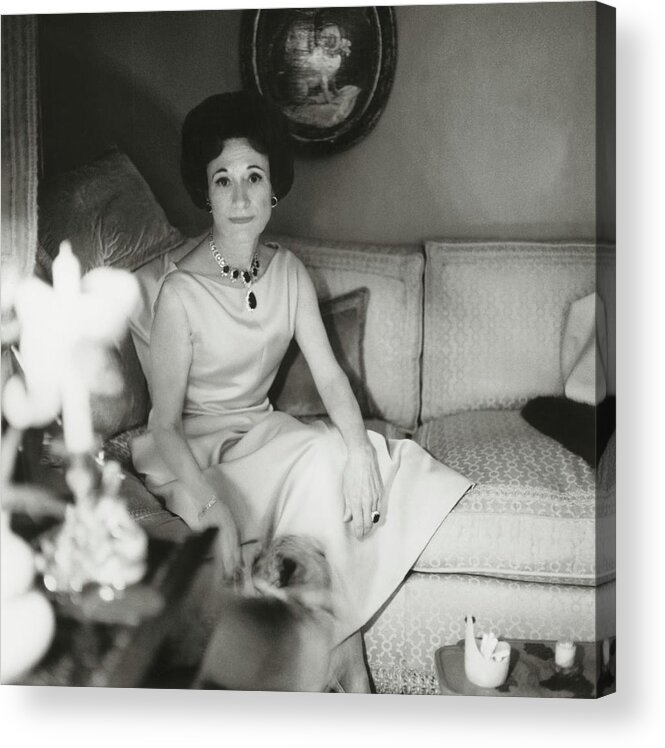 Prominent Persons Acrylic Print featuring the photograph Duchess Of Windsor In Her Paris Home by Horst P. Horst