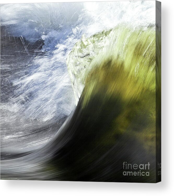 Heiko Acrylic Print featuring the photograph Dynamic River Wave by Heiko Koehrer-Wagner