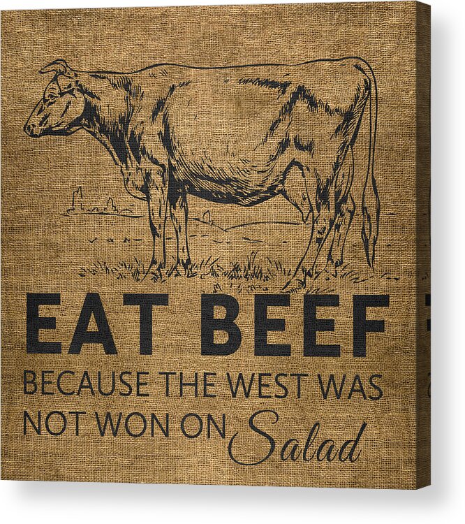 Illustration Acrylic Print featuring the digital art Eat Beef by Nancy Ingersoll
