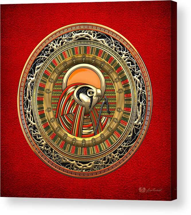 'treasure Trove' Collection By Serge Averbukh Acrylic Print featuring the digital art Egyptian Sun God Ra by Serge Averbukh