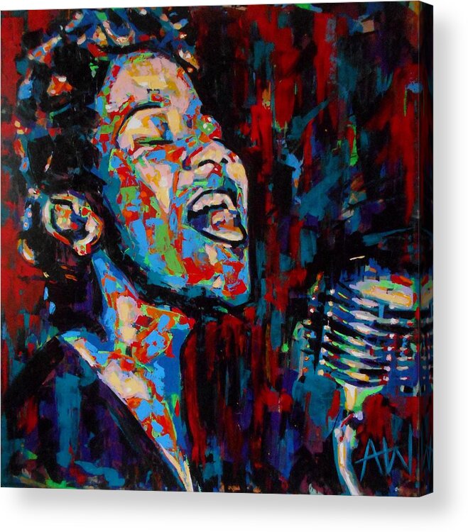 Art Acrylic Print featuring the painting Ella Fitzgerald by Angie Wright