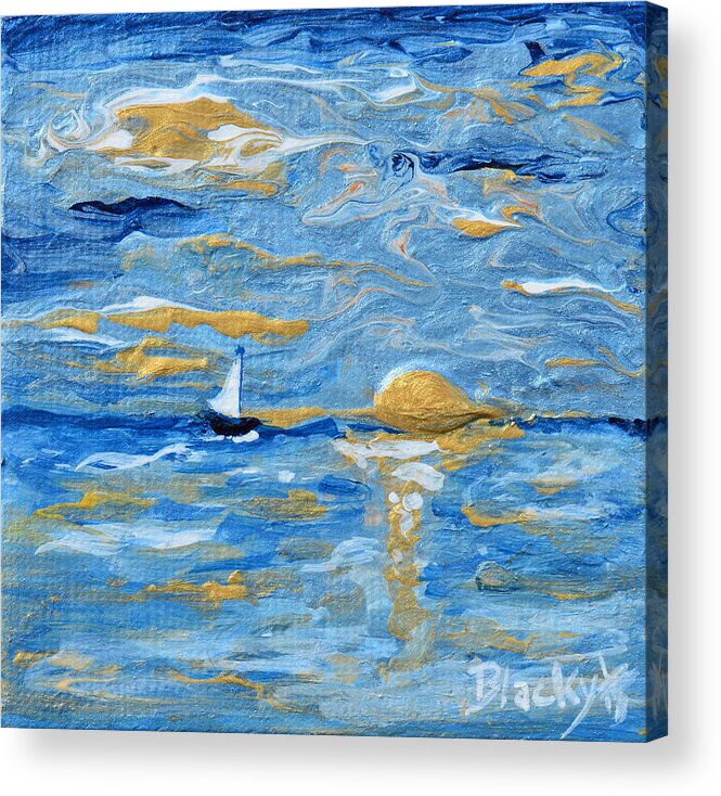 Ship Acrylic Print featuring the painting End Of The Storm by Donna Blackhall