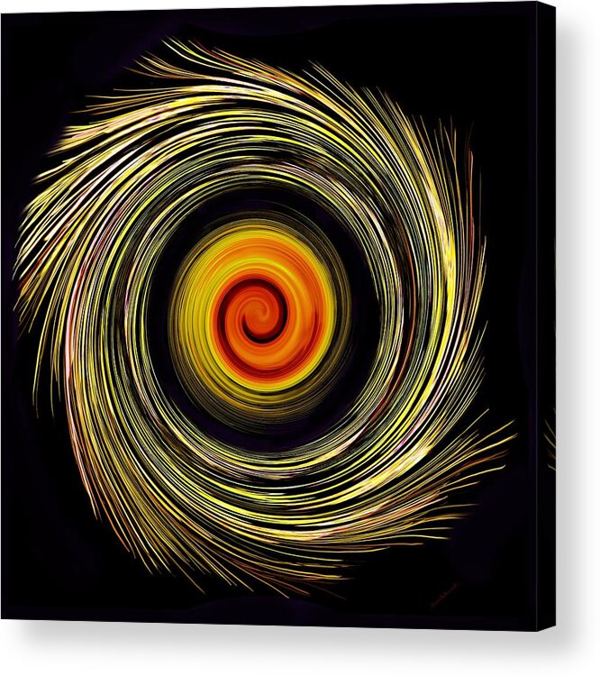 Black Background Acrylic Print featuring the digital art Energy strands by Marcela Bennett