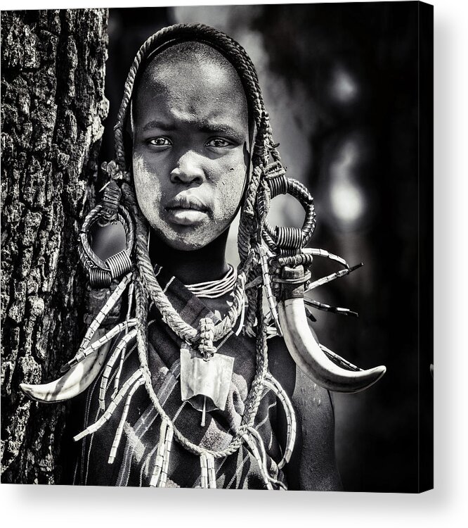 People Acrylic Print featuring the photograph Enigma by Piet Flour