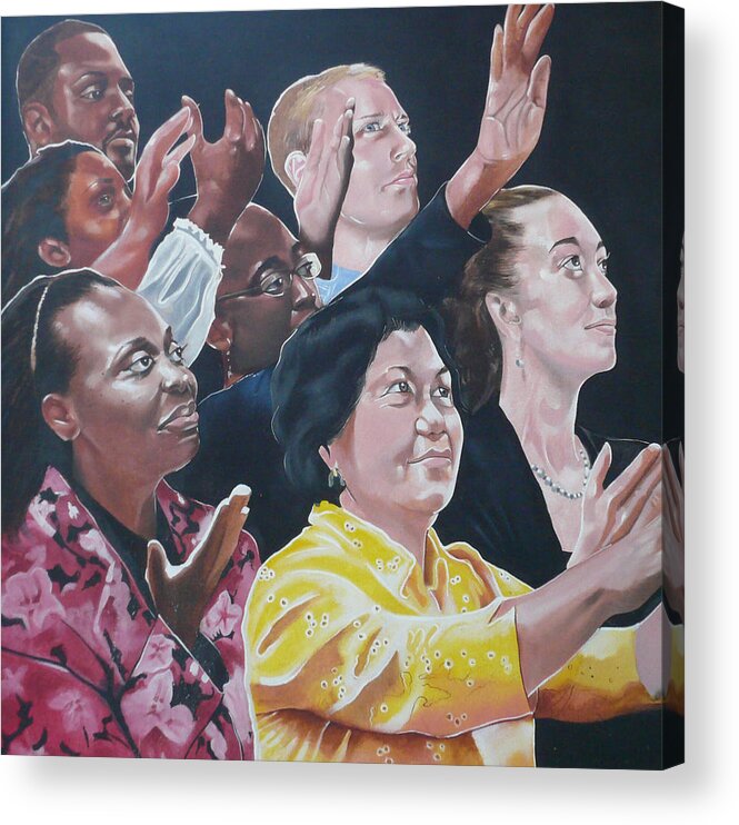African American Acrylic Print featuring the painting Enter-Racial Praise by Belle Massey