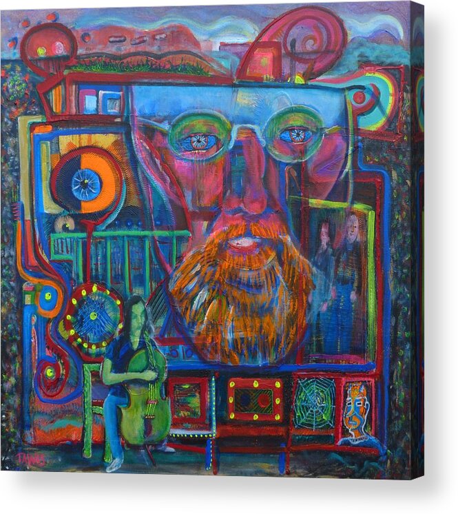 Chaos Acrylic Print featuring the painting Even Chaos has Room for Cello by Dennis Tawes