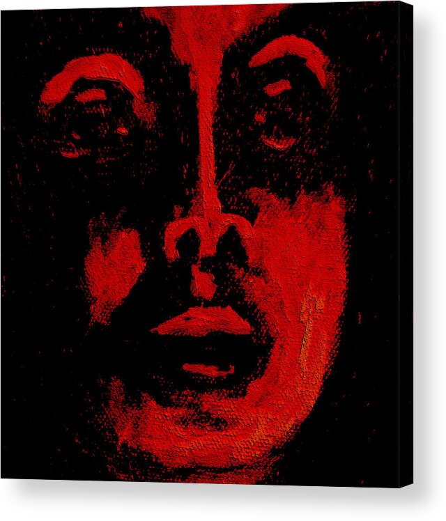 Face Acrylic Print featuring the painting Face in Candlelight by Steve Fields