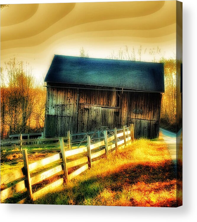 Landscape Acrylic Print featuring the photograph Farmhouse in Autumn by Howard Kahn