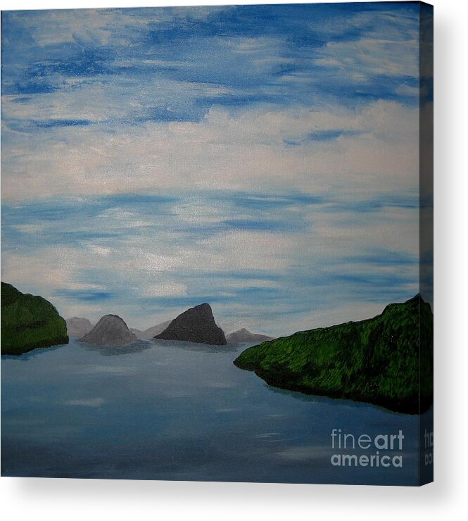 Water Acrylic Print featuring the painting Faroy Islands by Susanne Baumann