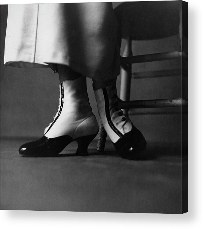 Actress Acrylic Print featuring the photograph Feet Of A Model Wearing Ankle Boots by Richard Rutledge