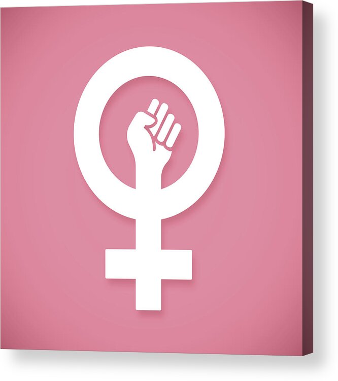 Fist Acrylic Print featuring the drawing Female Power Raised Fist by Filo