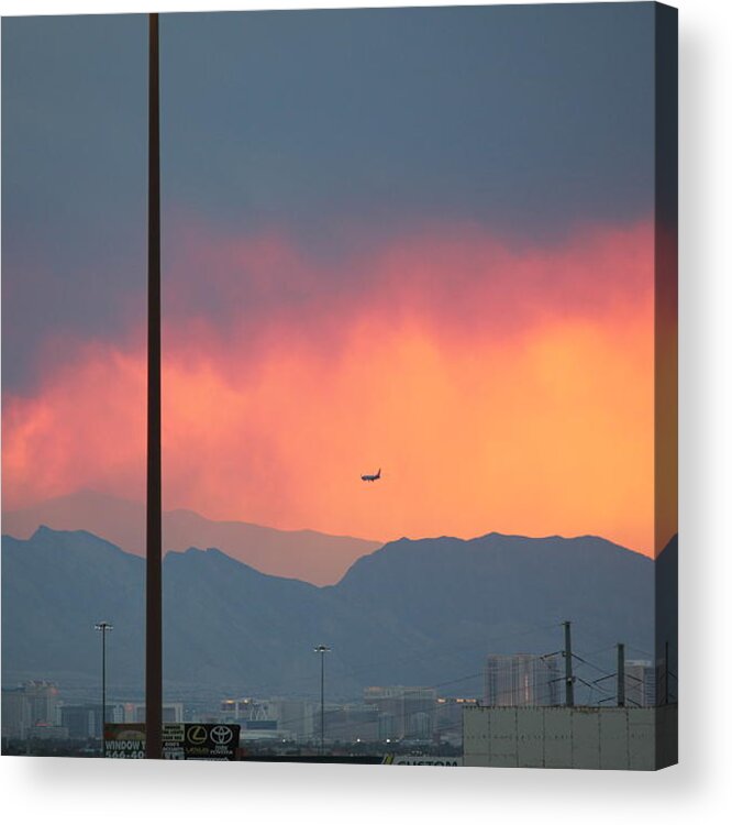 Landscapes Acrylic Print featuring the photograph Fire Above Vegas by Douglas Miller