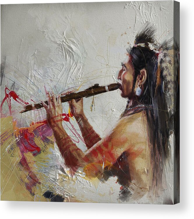 Aboriginals Acrylic Print featuring the painting First Nations 40 by Corporate Art Task Force