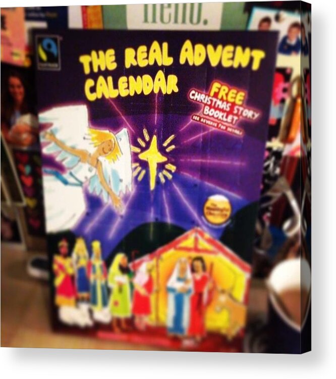 Advent Acrylic Print featuring the photograph First Religious Advent Calendar With by Elizabeth Lees 🎶