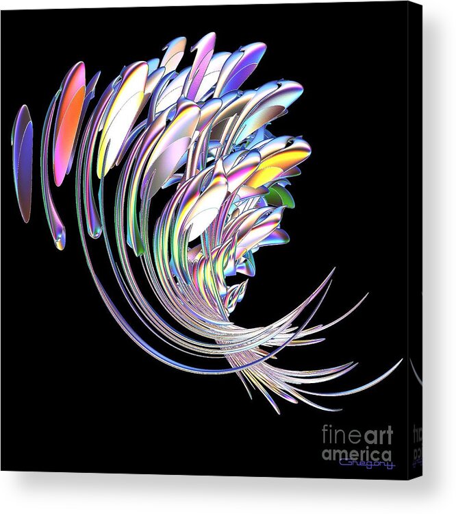 Fish Acrylic Print featuring the digital art Fish Fandango by Greg Moores