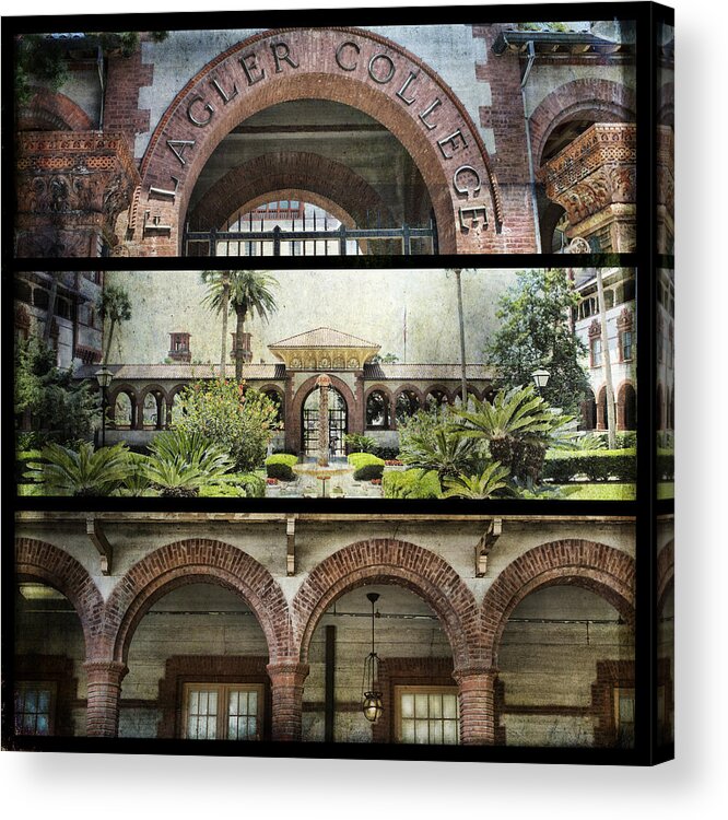 Evie Acrylic Print featuring the photograph Flagler College Triptych by Evie Carrier