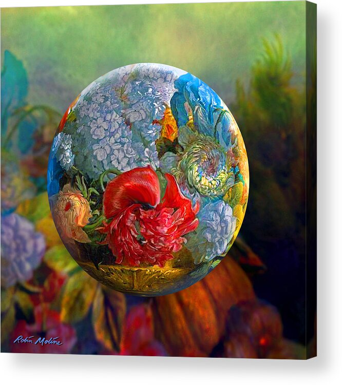 Floral Acrylic Print featuring the digital art Floral Ambrosia by Robin Moline