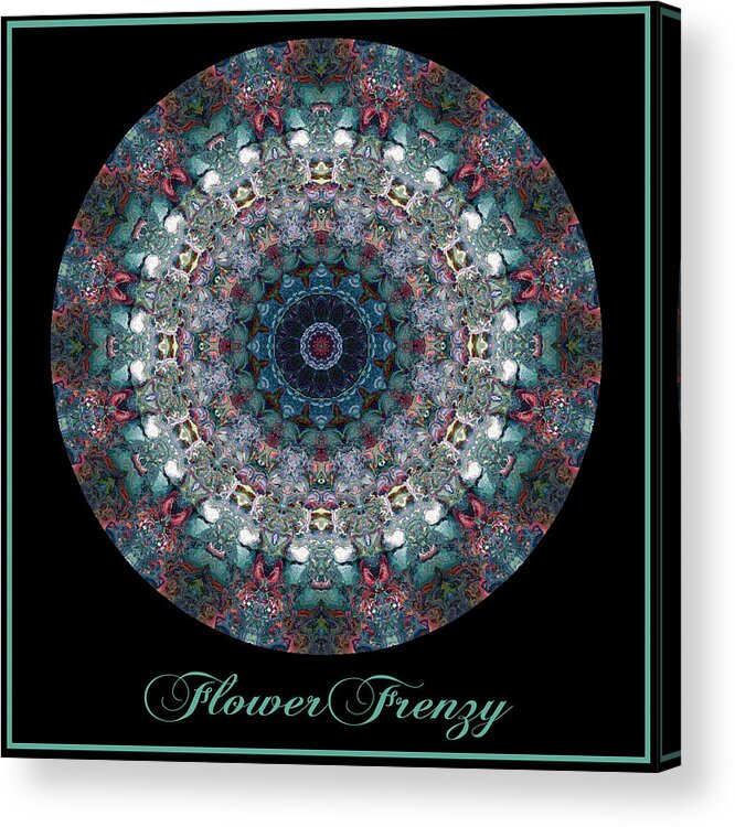 Kaleidoscope Acrylic Print featuring the digital art Flower Frenzy No 1 by Charmaine Zoe