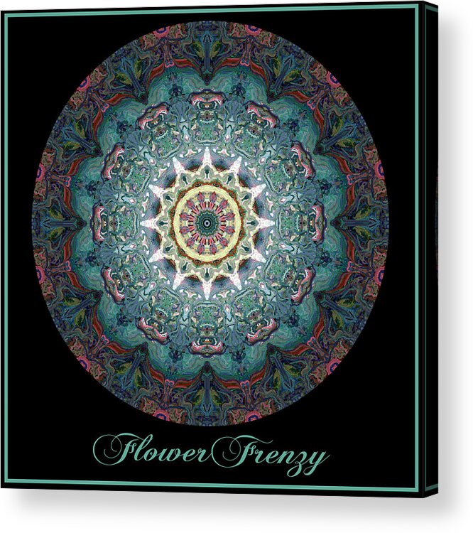 Kaleidoscope Acrylic Print featuring the digital art Flower Frenzy No 3 by Charmaine Zoe