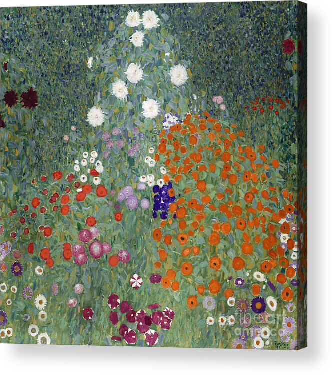 Klimt Acrylic Print featuring the painting Flower Garden by Gustav Klimt